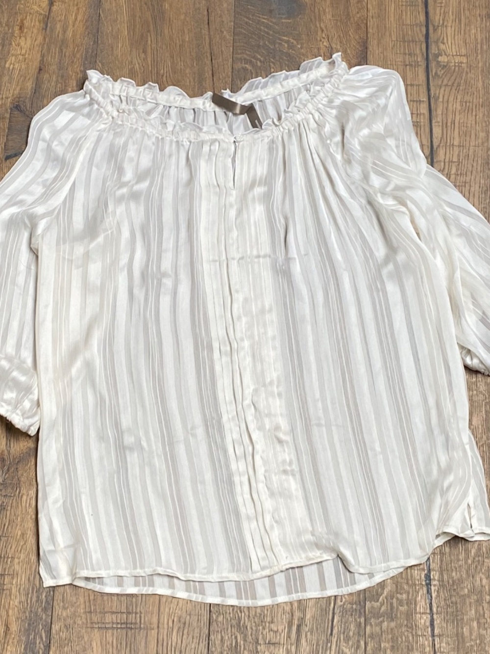 Penningtons Striped Off-the-Shoulder Ruffle Blouse - Picture 2 of 3